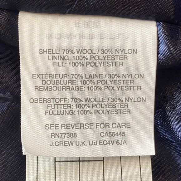 NWT J. Crew Navy Italian Wool Blend Stadium Cloth Lodge Coat Size 00 - Picture 13 of 16